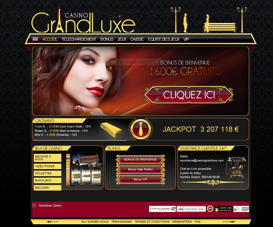 jouer sur le casino Grand Luxe